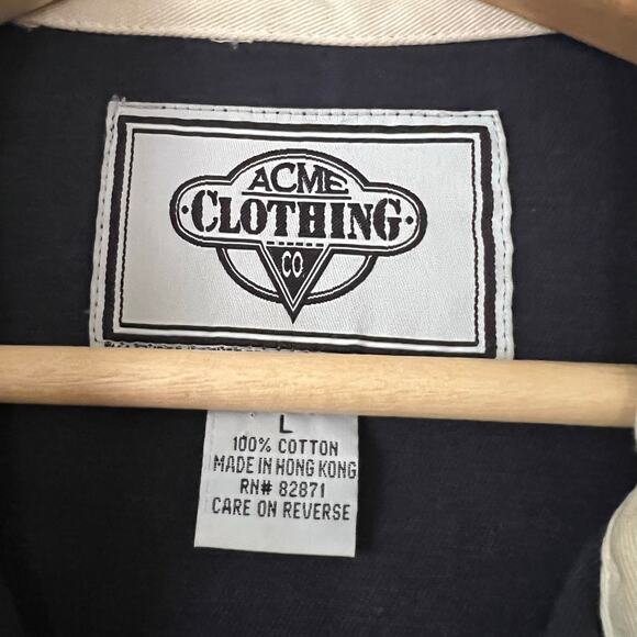 Looney Tunes Vintage Acme Men's Golf Jacket Embroidered Navy Bugs Taz Daffy - Picture 2 of 4